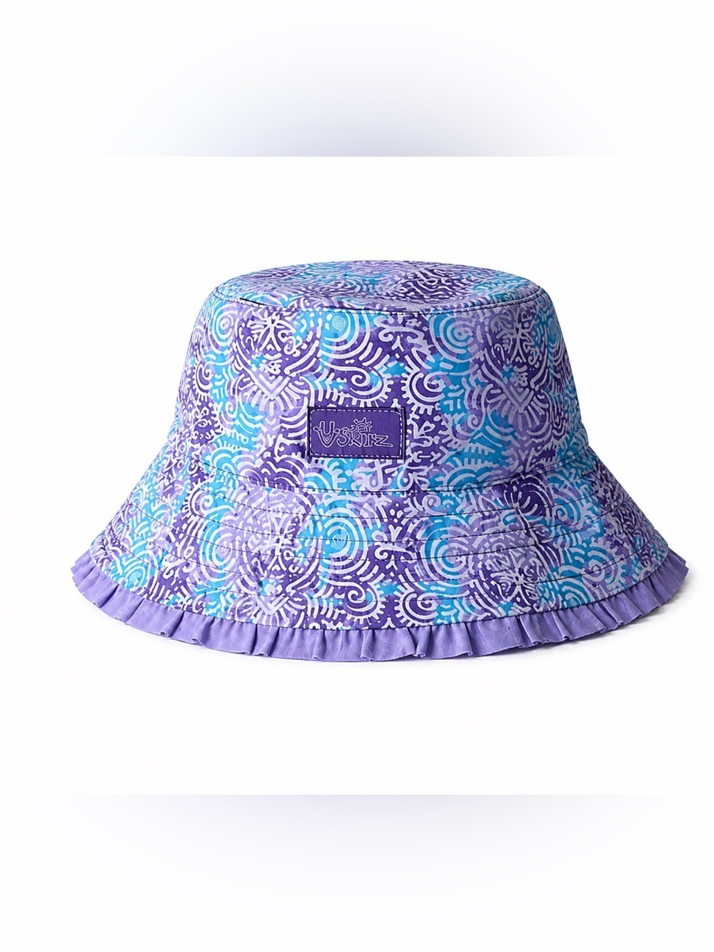 Skin Purple & Teal Swirl Bucket Hat girls reversible